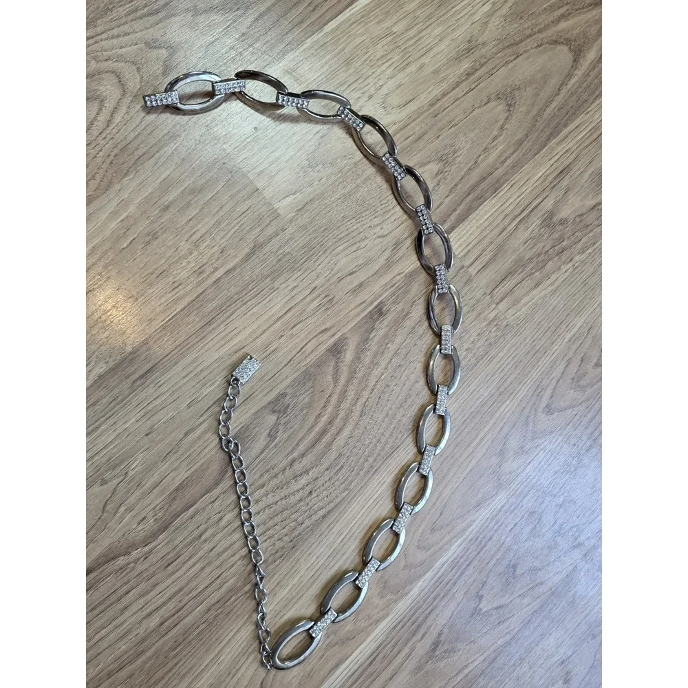 Chain Belt Loop‎ Rhinestone Silver Decorative Vintage Early 2000s
